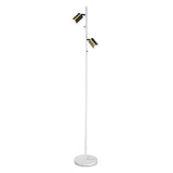 Oriel Ponte Adjustable Twin Floor Lamp White and Satin Brass