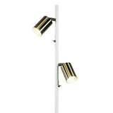 Oriel Ponte Adjustable Twin Floor Lamp White and Satin Brass