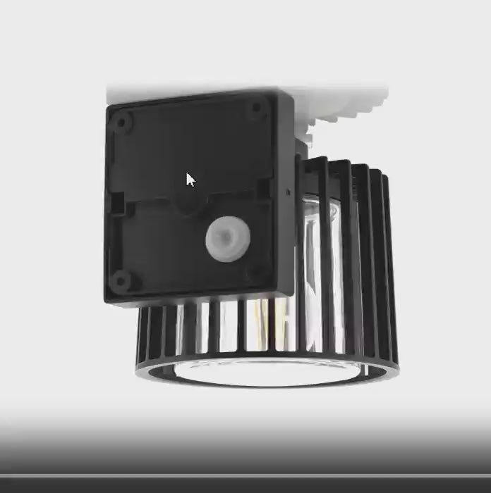 LED filament globe in Havit black wall light 8W 700lm light output.