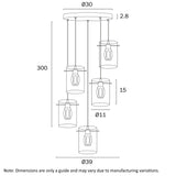 Telbix Crevil 5 Light Pendant