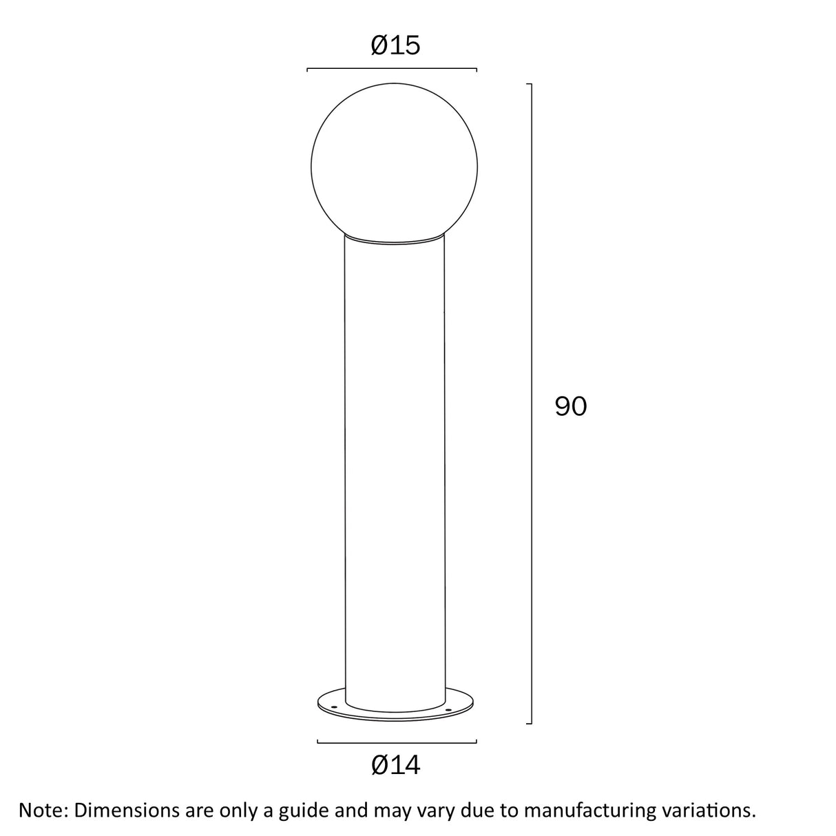 Telbix Gorem Bollard Black/Opal Matt