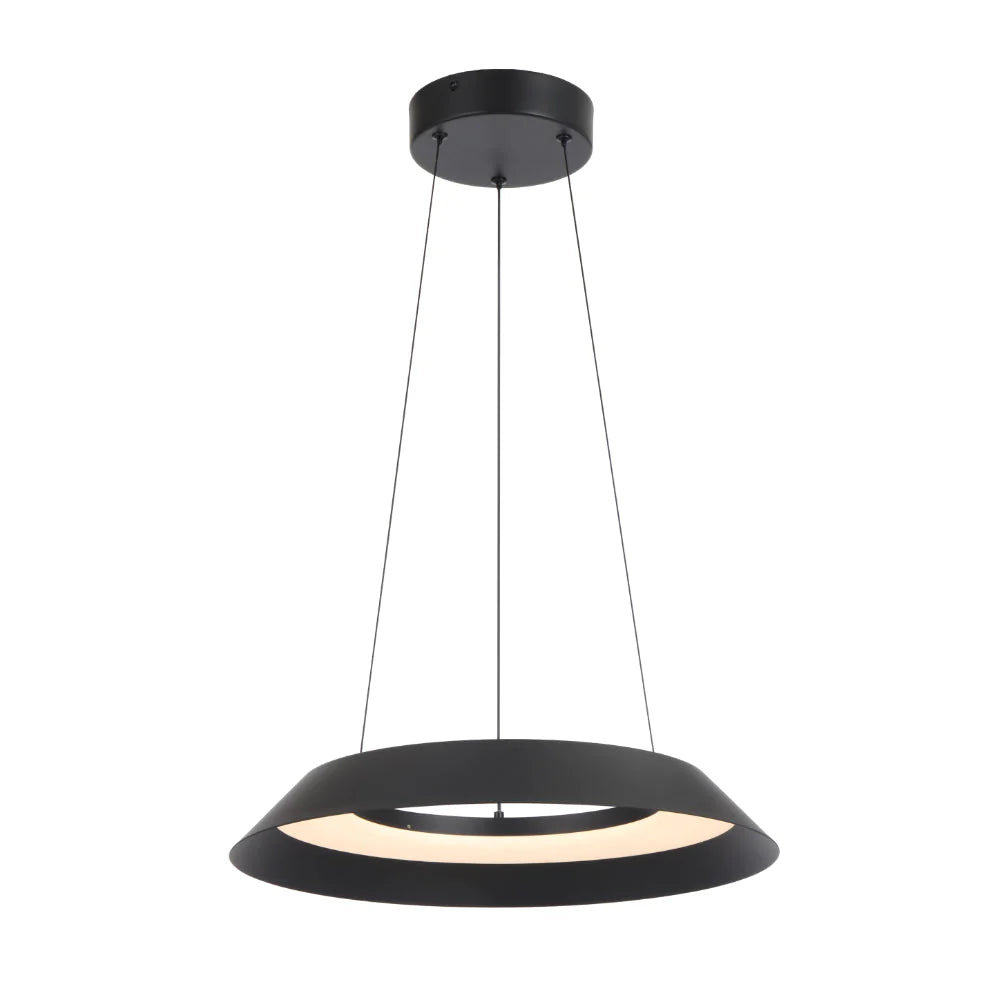 Telbix Hovin 43 Pendant in matte black sand-texture finish