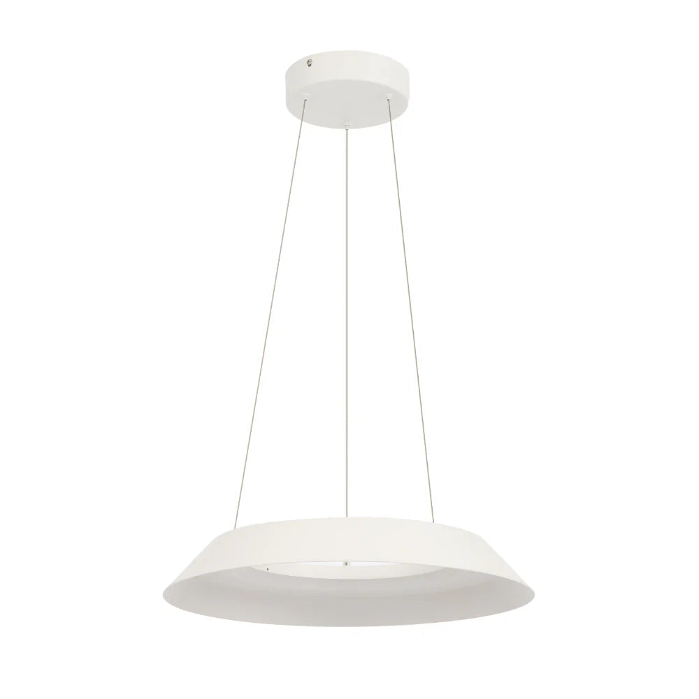 White telbix pendant white-finish light on a white background