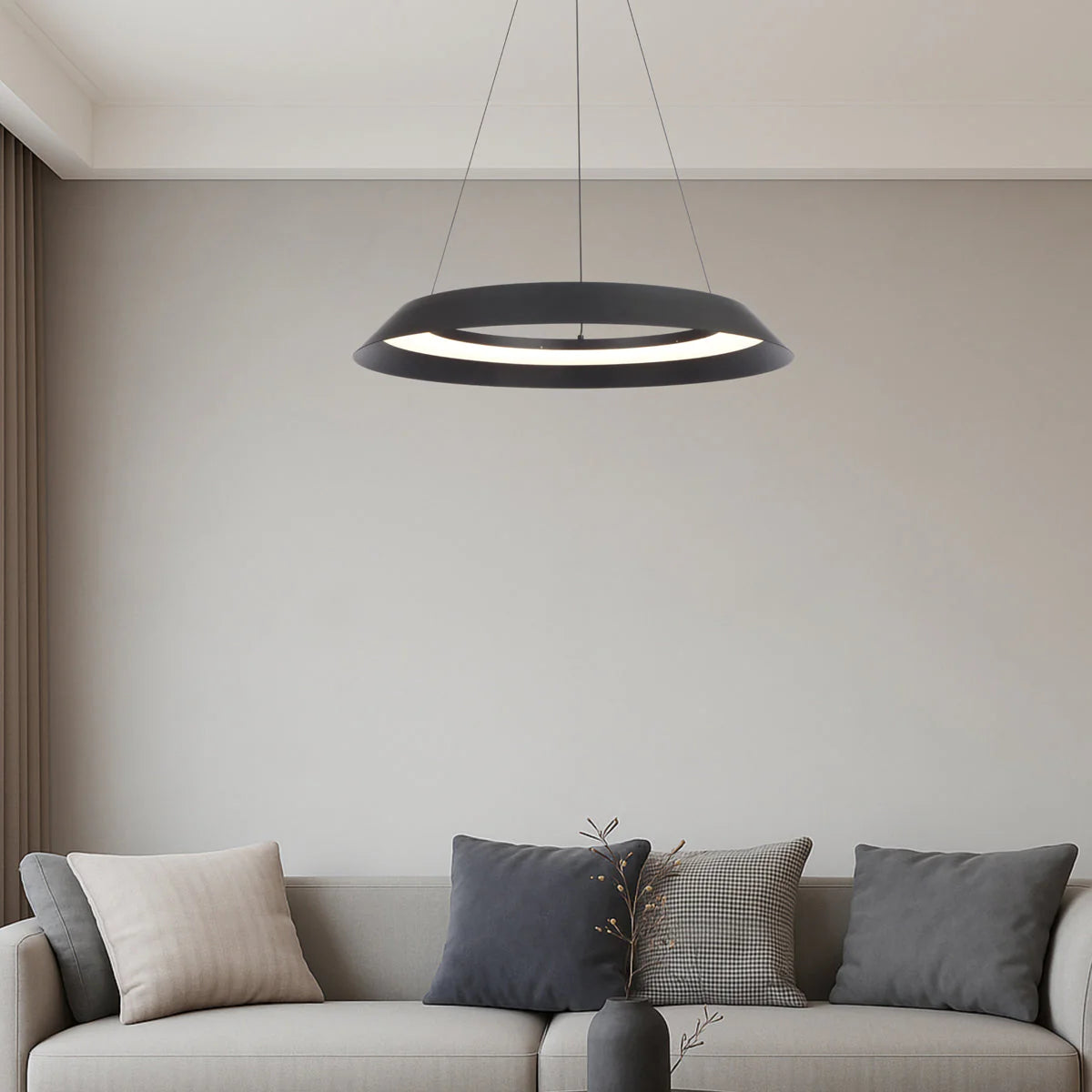 Modern Telbix Hovin 58 Pendant installed over living area