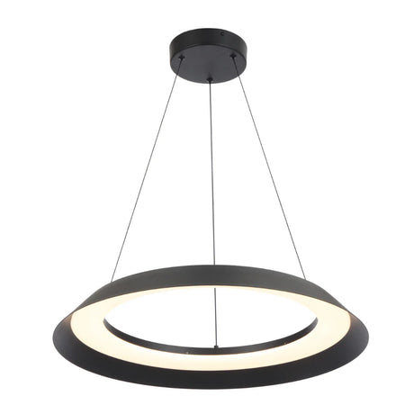 Telbix Hovin 58 Pendant in sleek black iron finish