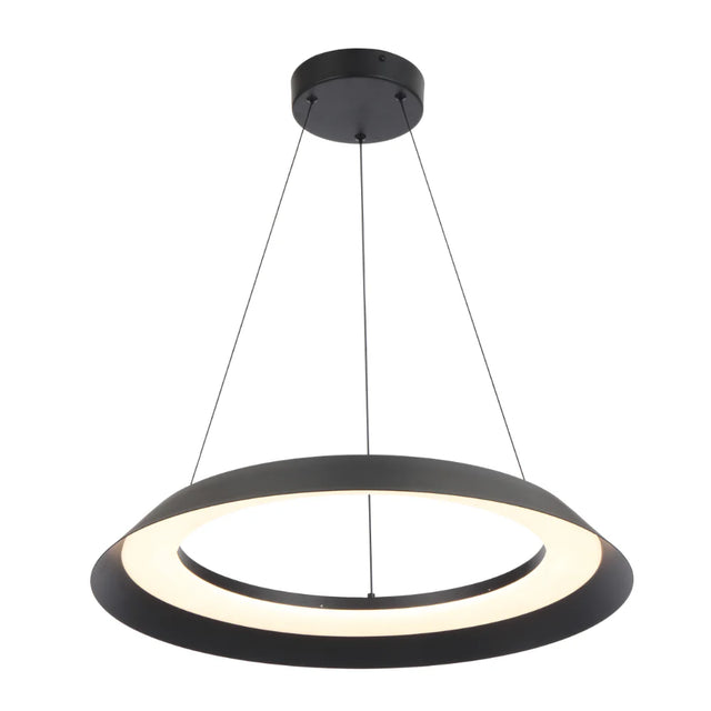 Telbix Hovin 58 Pendant in sleek black iron finish