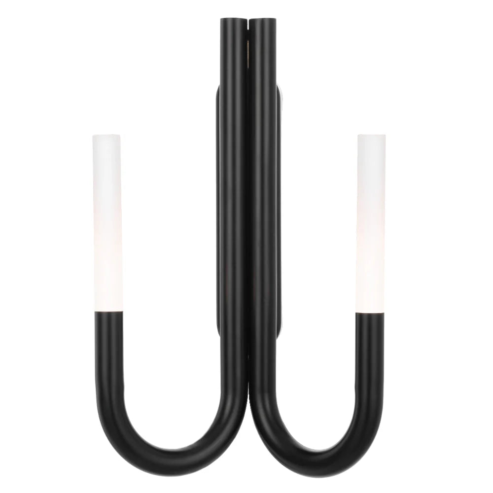 Telbix Joshua 40 Wall Light front view in matte black finish