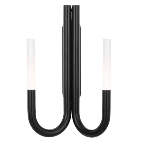 Telbix Joshua 40 Wall Light front view in matte black finish