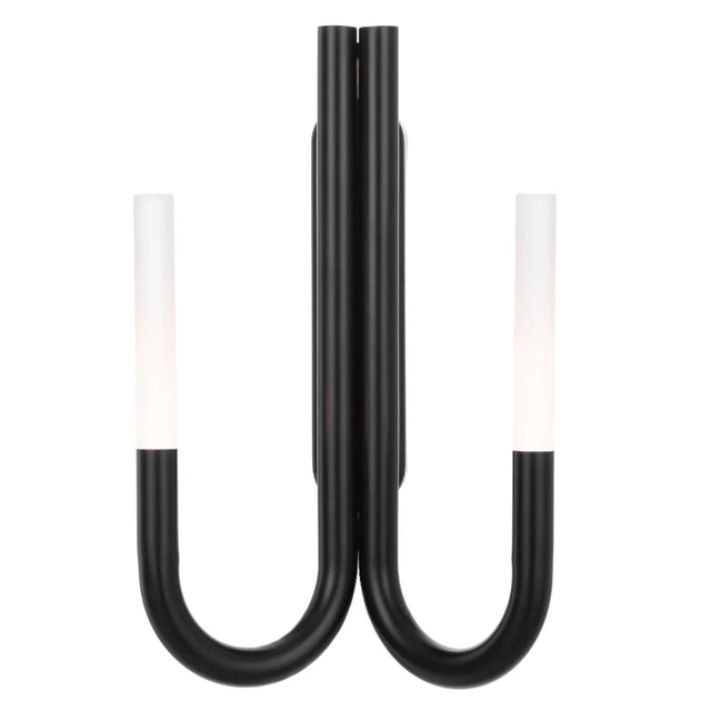 Telbix Joshua 40 Wall Light front view in matte black finish