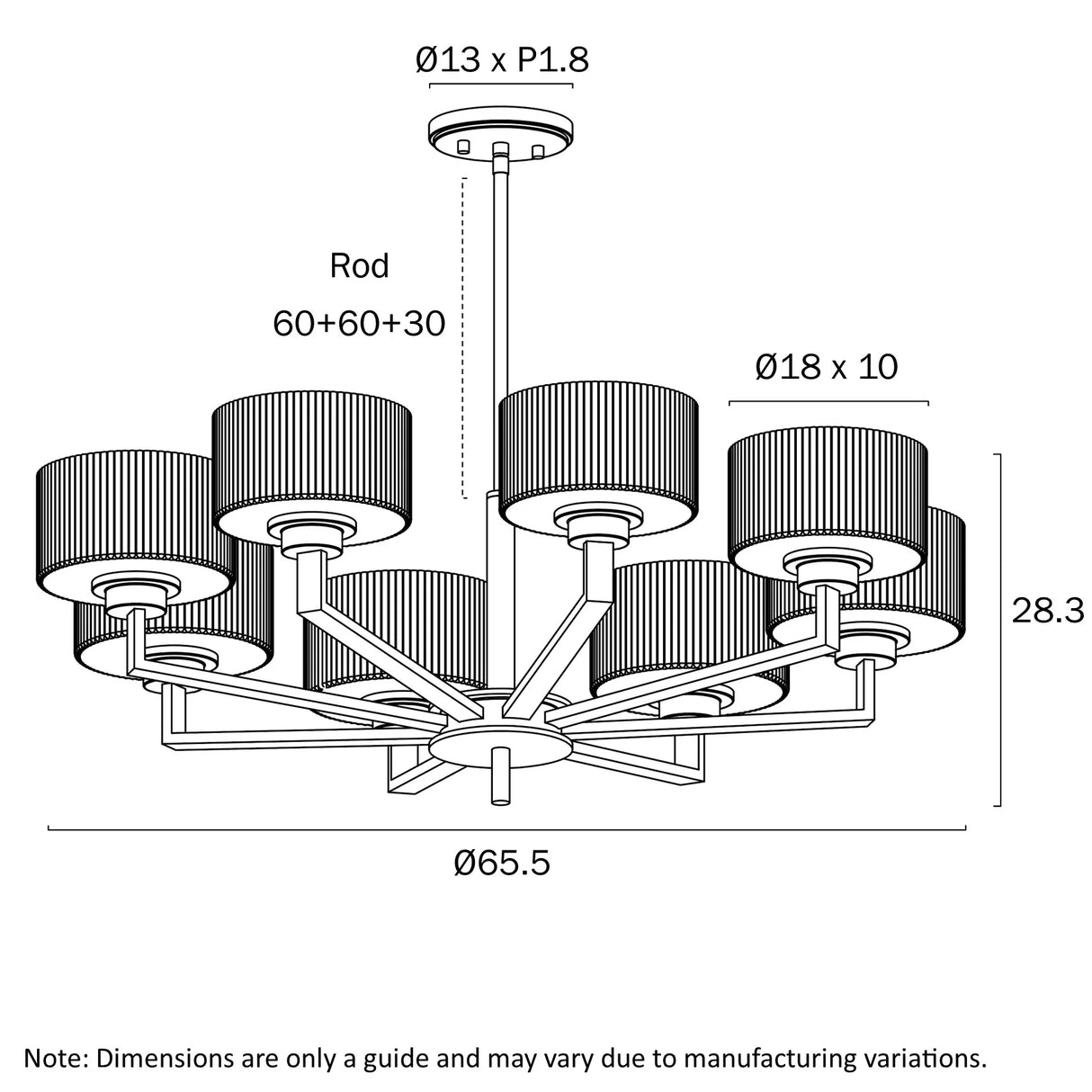 Telbix Moreno II 8 Light Pendant