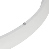 Close-up of a white plastic component with a small metal screw on a white background