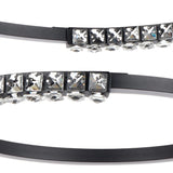 Close-up view highlighting sparkling crystal accents on the Telbix Brera 3‑Tier Pendant rings.