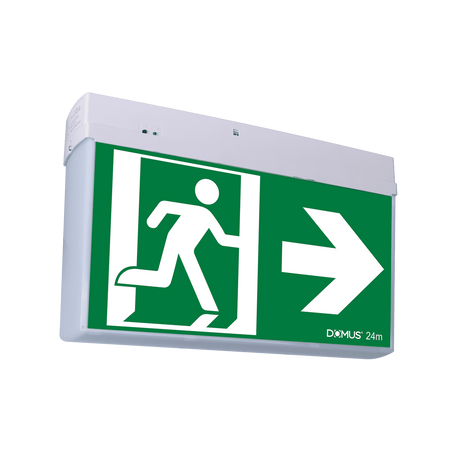 Domus Exit 24M SM 2.5W maintained and non-maintained LED exit light a white background