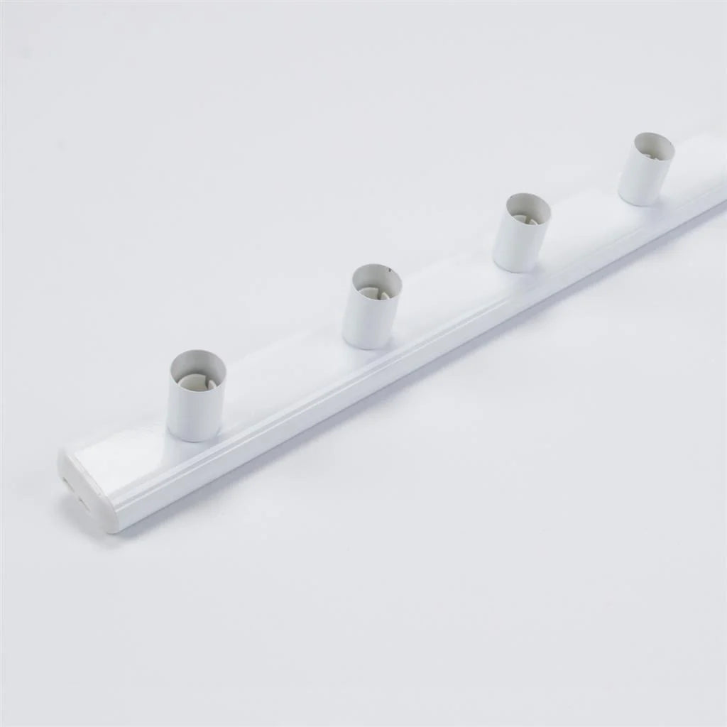 White Contemporary Domus HL 804 4LT Hollywood mirror wall light with multiple sockets on a white background