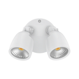 White Modern Domus Muro Eco 20W LED wall light for indoor and outdoor use with three lights on a white background