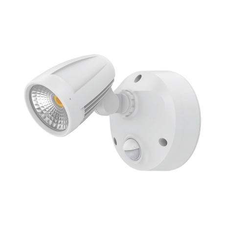 White Domus Muro-Max 16W LED security light with motion sensor on a white background