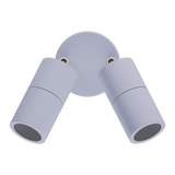 White Adjustable GU10 spotlight Domus Shadow 2 light 240V on a clear background