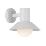White wall-mounted light fixture on a white background