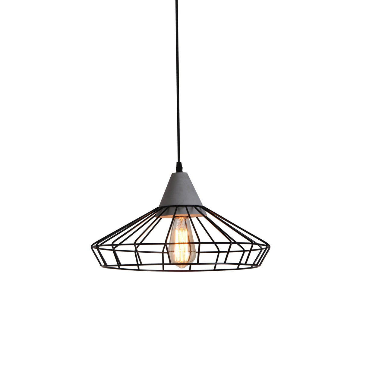 PESARO Cement/Black Pendant by VM Lighting