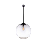 SFERA Black/Crystal Clear Sphere Glass Pendants by VM Lighting