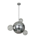 PLANET Grey/Chrome Glass Pendant by VM Lighting