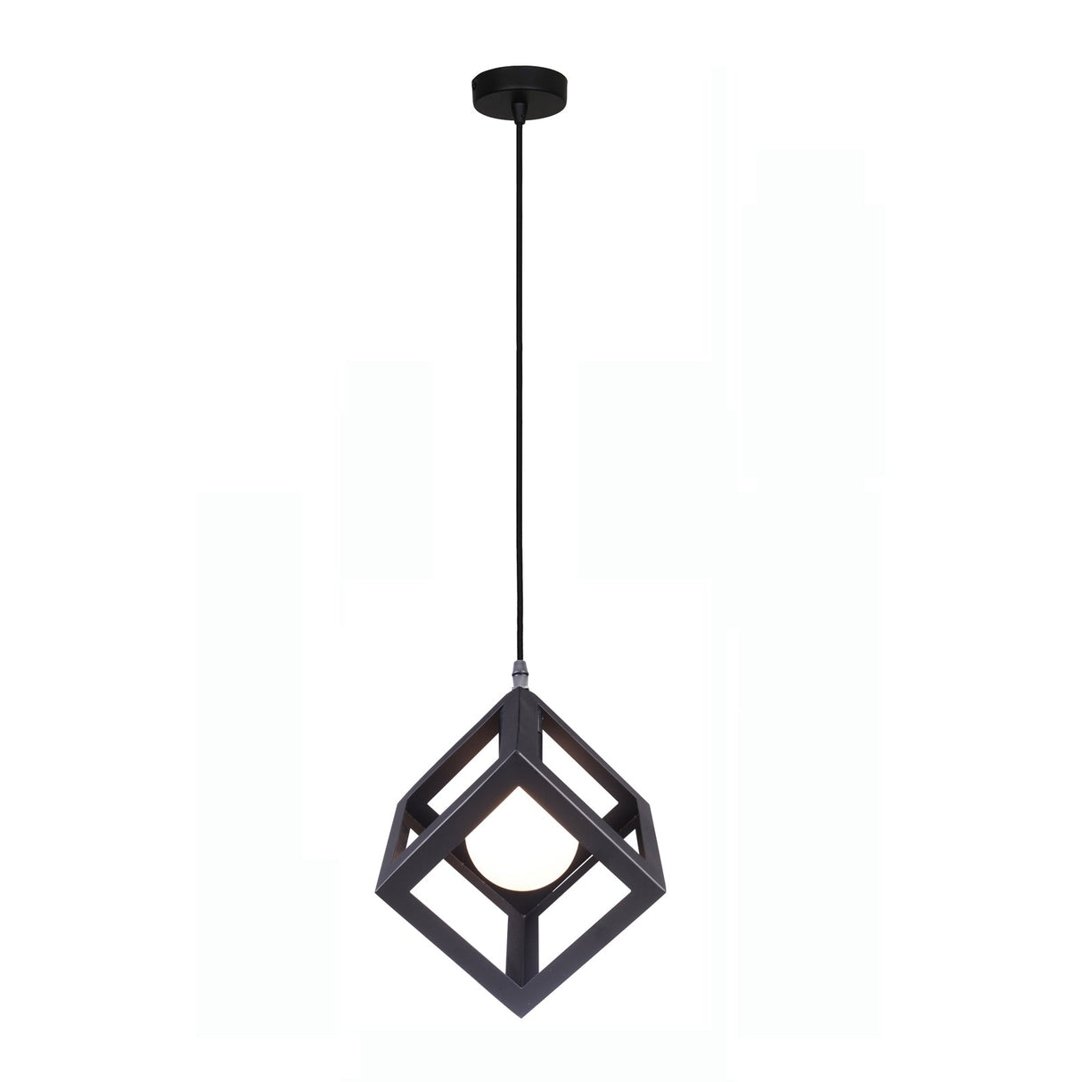 RUBIX 1 Light Pendant Black by VM Lighting