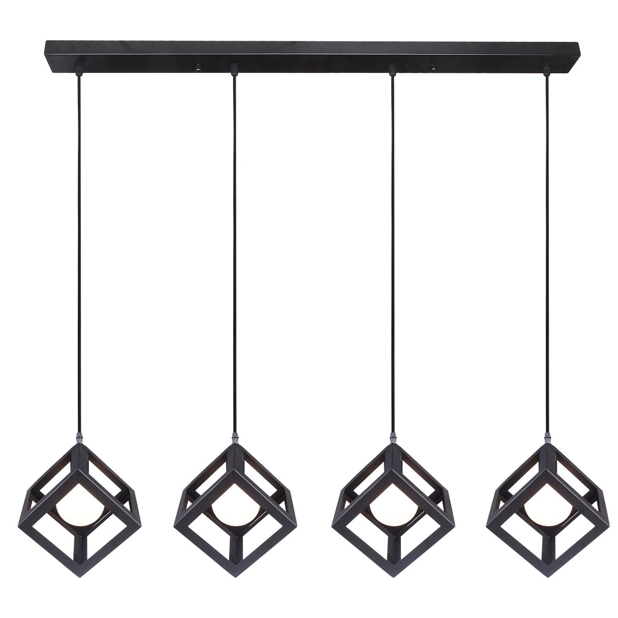 RUBIX 4 Light Bar Pendant Black by VM Lighting