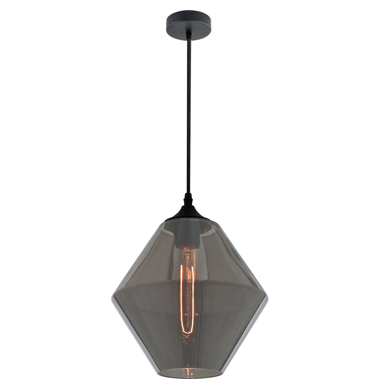 Linear Grey/Chrome Glass Pendant by VM Lighting