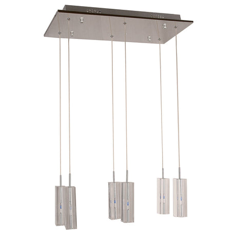 CUBO 6 Light Clear Square Crystal Pendant by VM Lighting