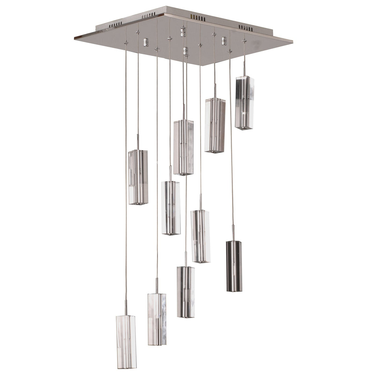 CUBO 10 Light Clear Square Crystal Pendant by VM Lighting