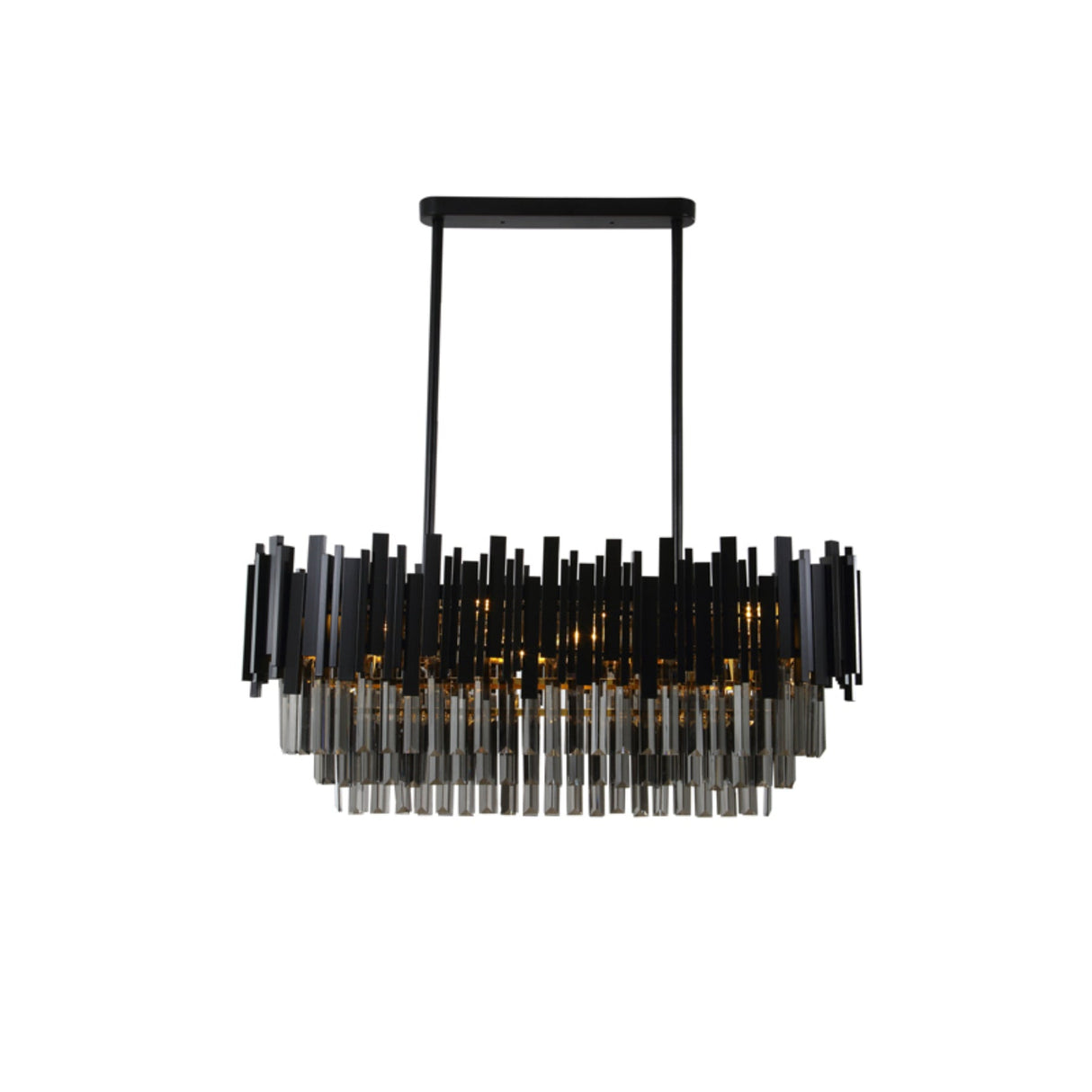 Regina Matte Black Crystal Pendant 80cm by VM Lighting