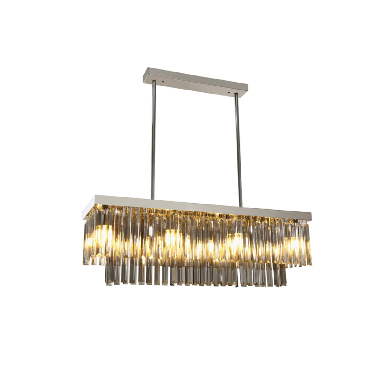 Marki Grey/Chrome Crystal Pendant 80cm by VM Lighting