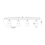 3A Lighting 4 Lights bar adjustable (2144W)