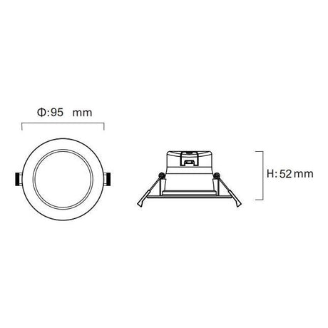 3A 7W SMD Downlight KIT (DL1195/WH/TC) 70CUT