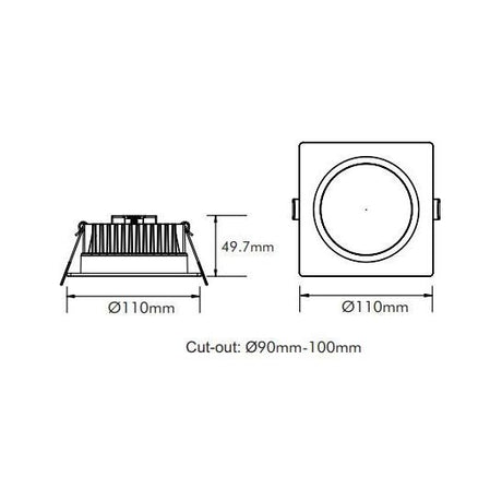 3A 12W LED Downlight Tri Colour DL1367