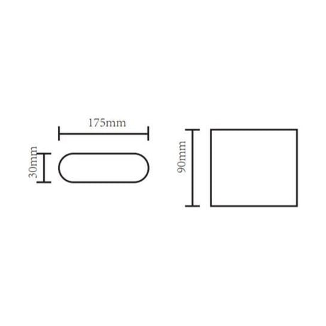 3A Lighting Ultra slim Up & Down Wall Light Tri-Colour ST365