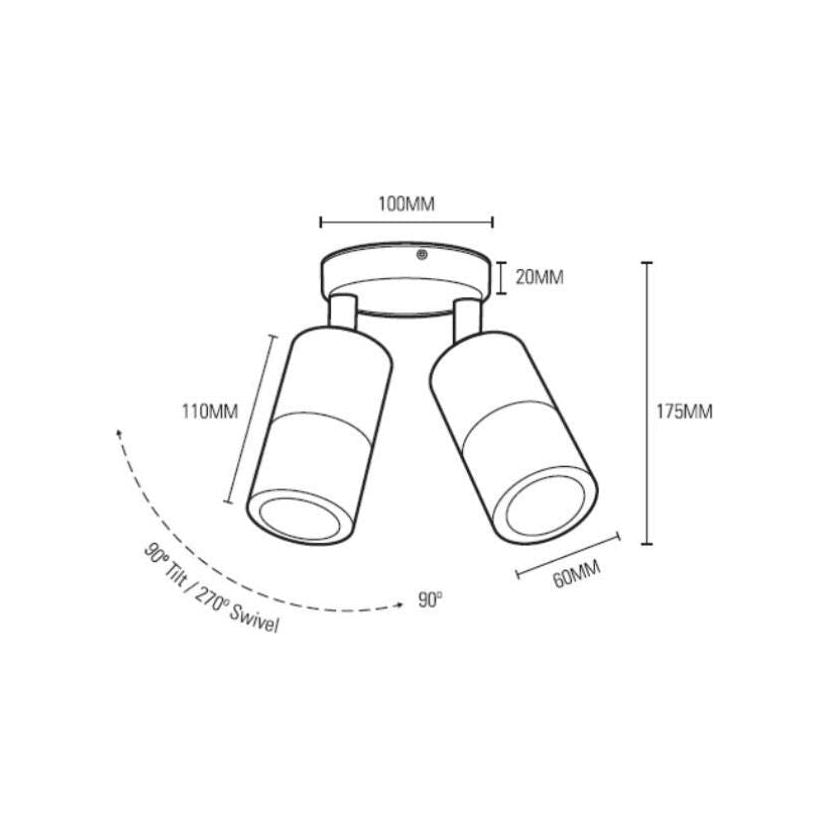 3A Double Adjustable Spotlight  2124