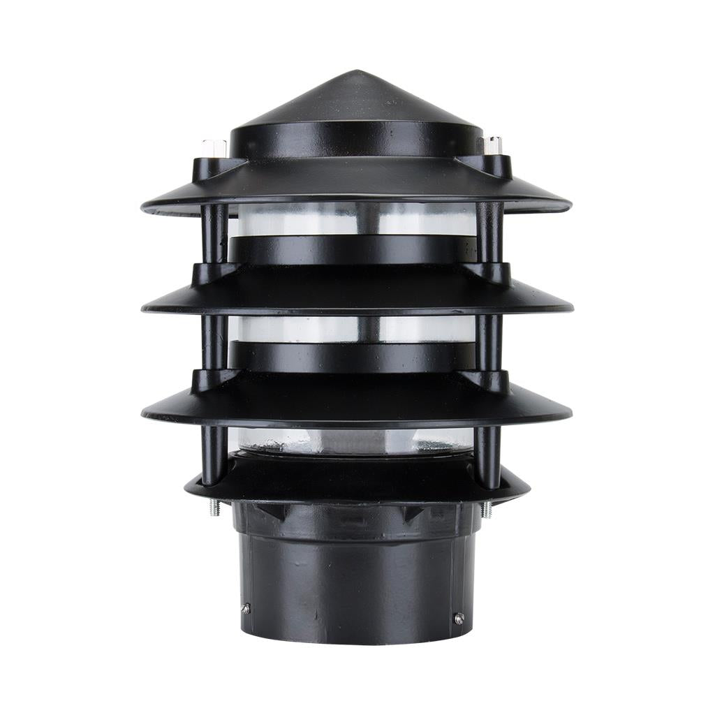 Domus BL-100 Three Tier Bollard Head E27 Garden Light Powder Coated Finish