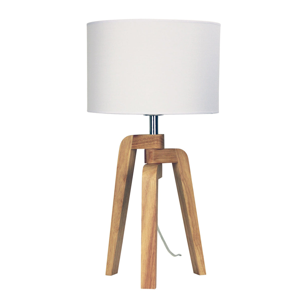 Oriel Lighting LUND TABLE LAMP Scandi Inspired Timber Tripod Lamp with Shade