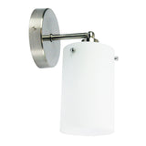 Oriel Lighting ZEST WALL Retro Brushed Chrome and Glass Wall Light