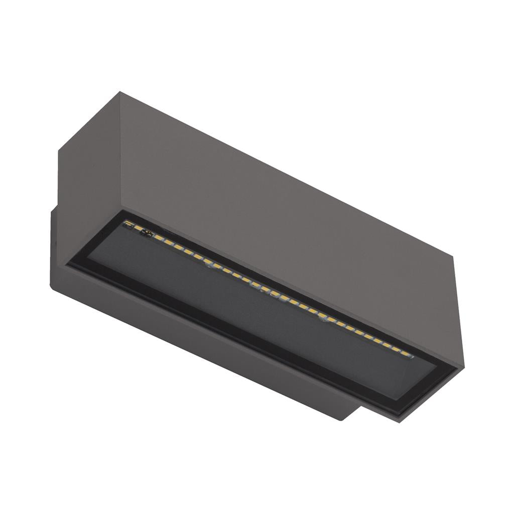 Domus BLOCK-12 240V 12W Two Way LED Wall Light Dark Grey Finish