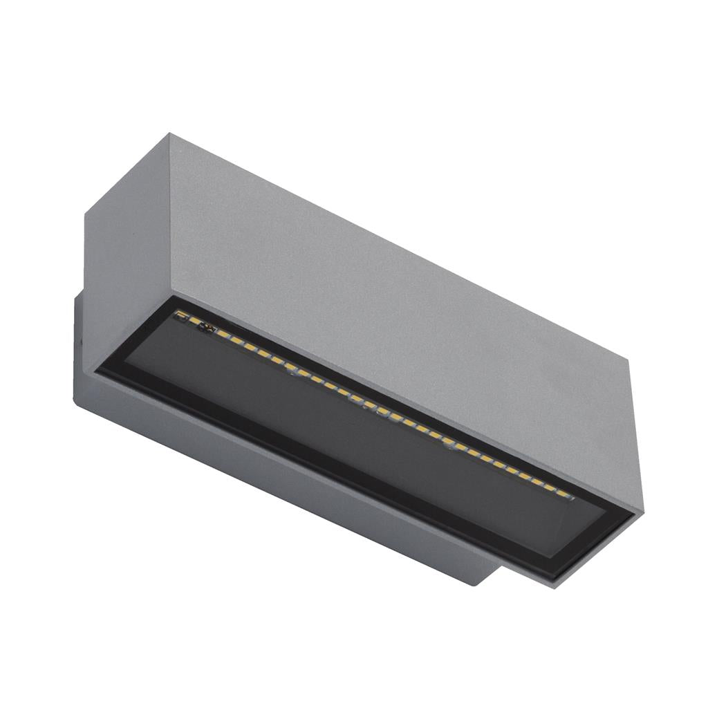 Domus BLOCK-12 240V 12W Two Way LED Wall Light Silver Finish