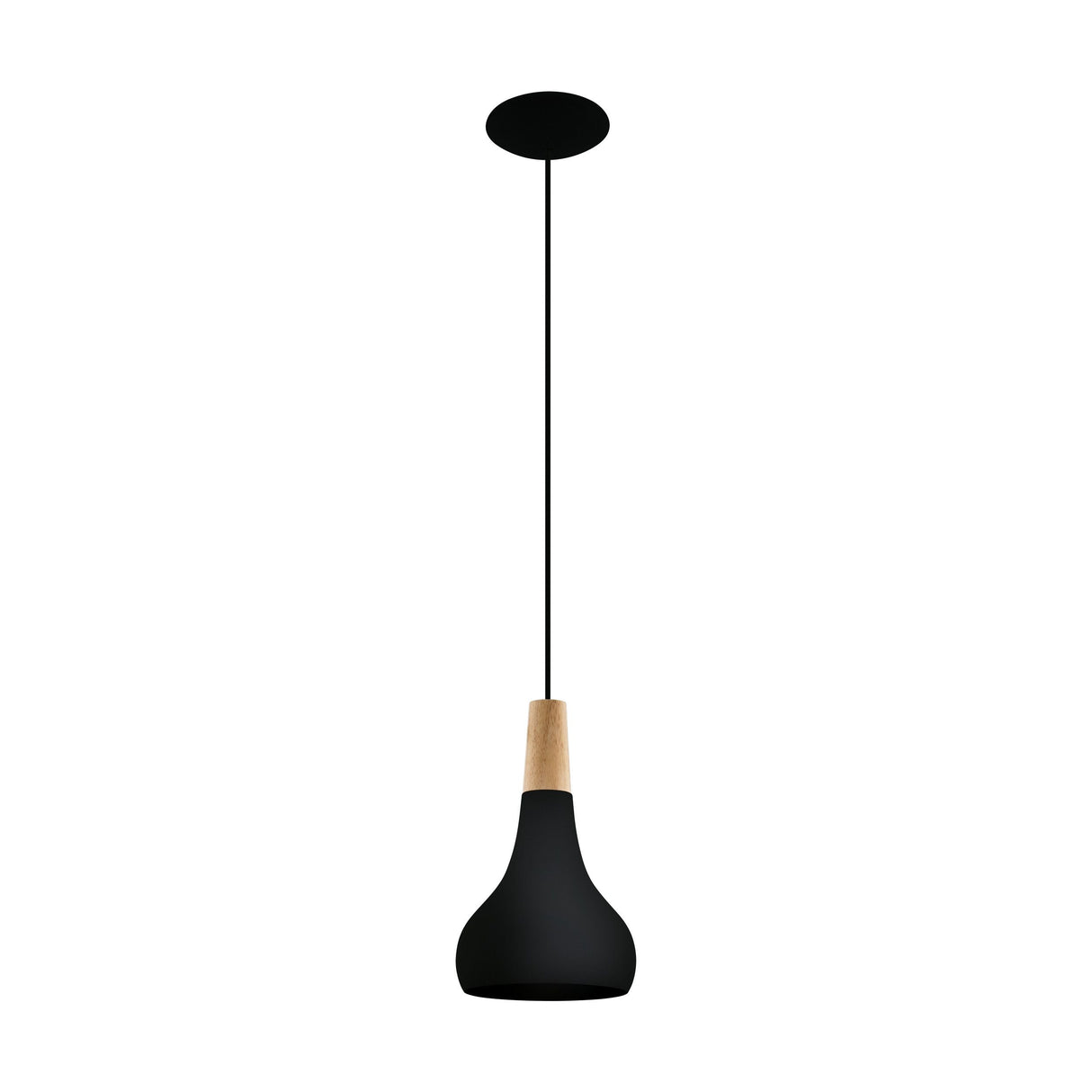 Eglo Lighting SABINAR pendant light metal shade with timber