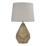 Oriel Lighting LEON Geometric Ivory and Gold Table Lamp