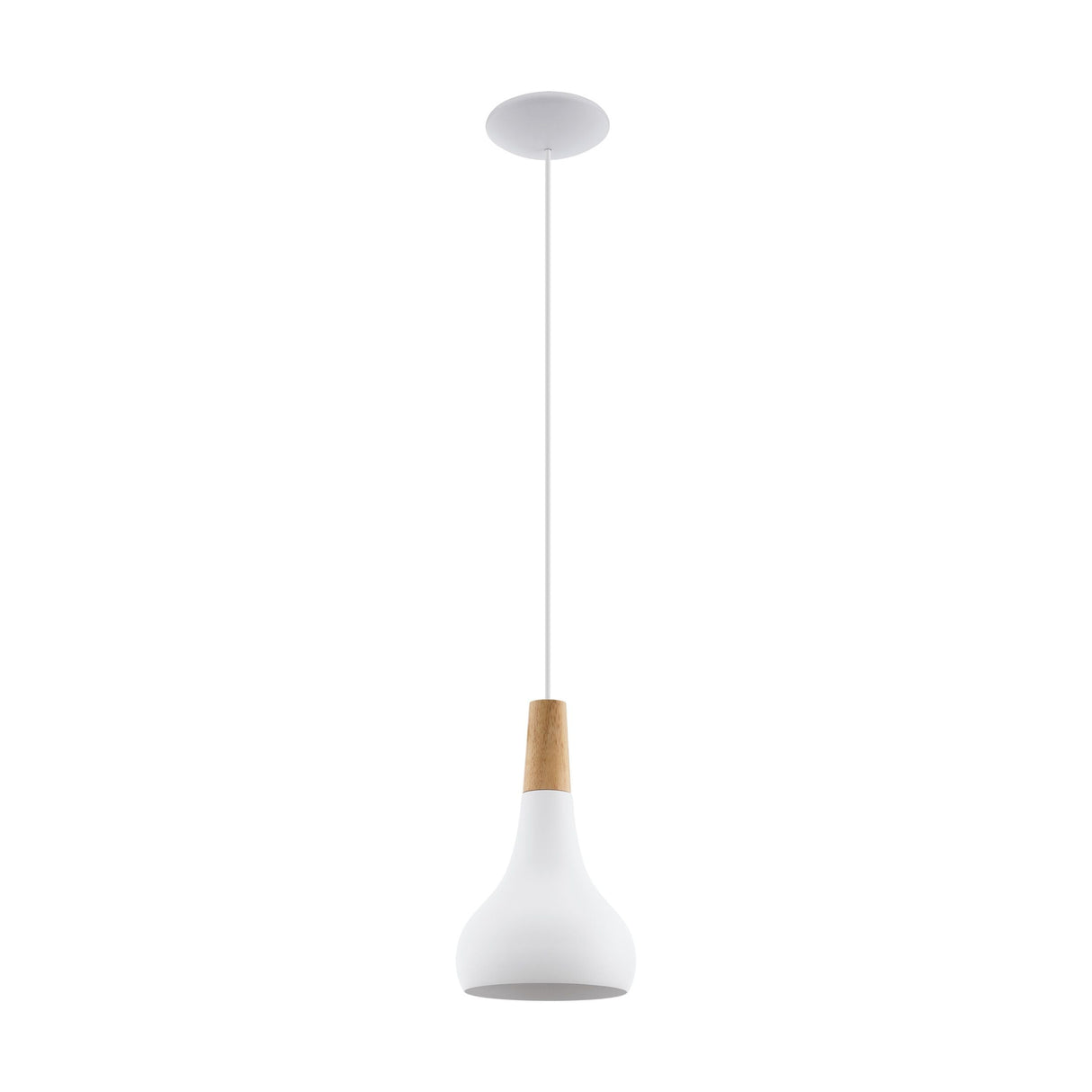 Eglo Lighting SABINAR pendant light metal shade with timber IP20