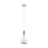 Eglo Lighting SABINAR pendant light metal shade with timber IP20