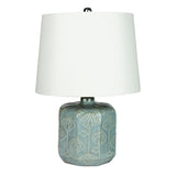 Oriel Lighting BIKKI Embossed Ceramic Lamp with Harp Shade