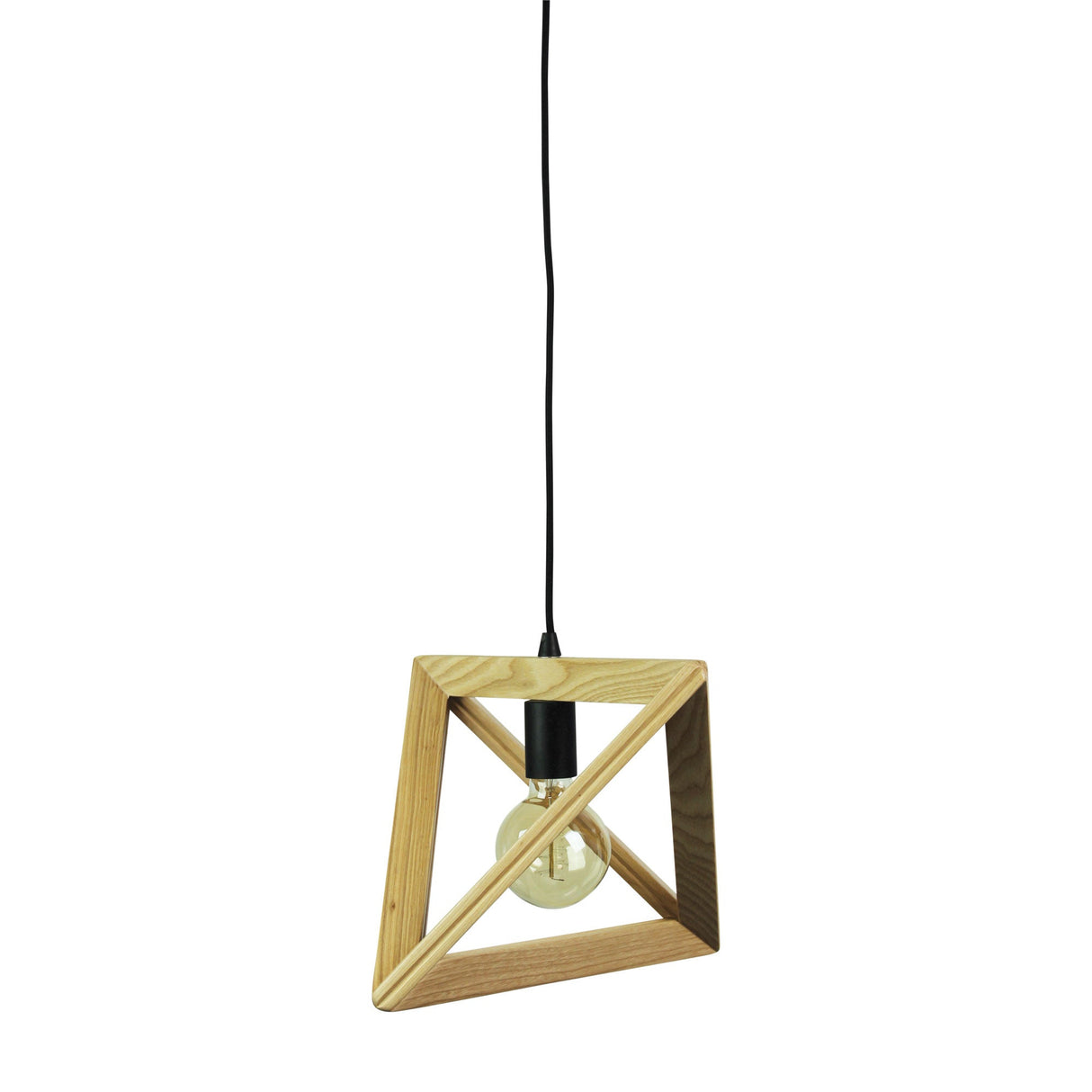 Oriel Lighting TRAP II Geometric Scandi Timber Pendant