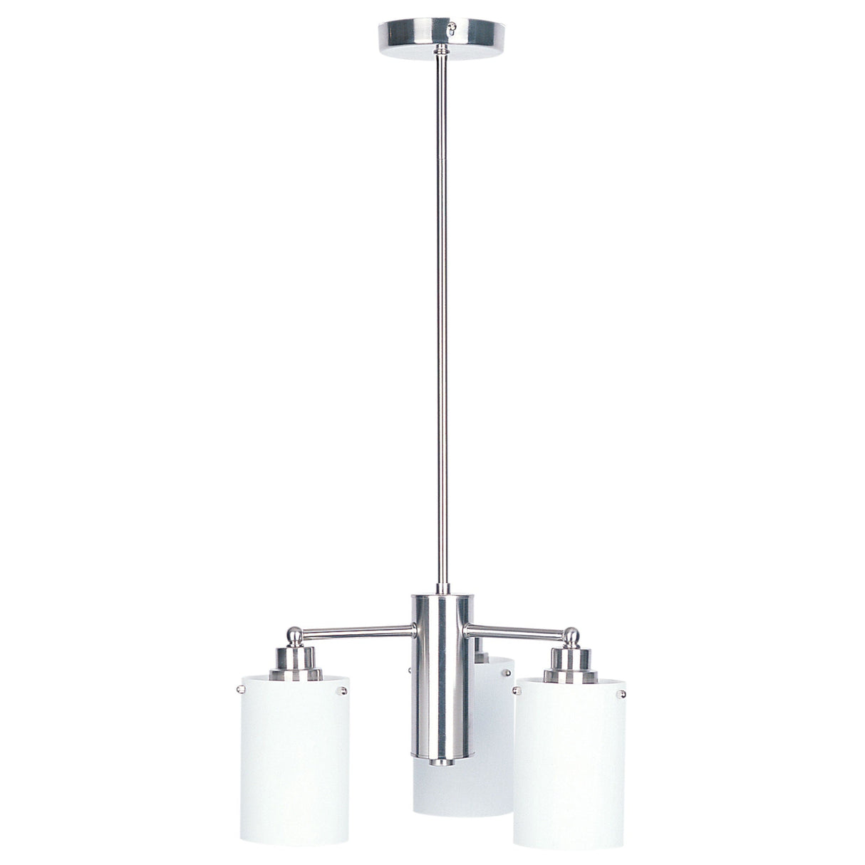 Oriel Lighting ZEST 3 LIGHT Retro Brushed Chrome and Glass Pendant