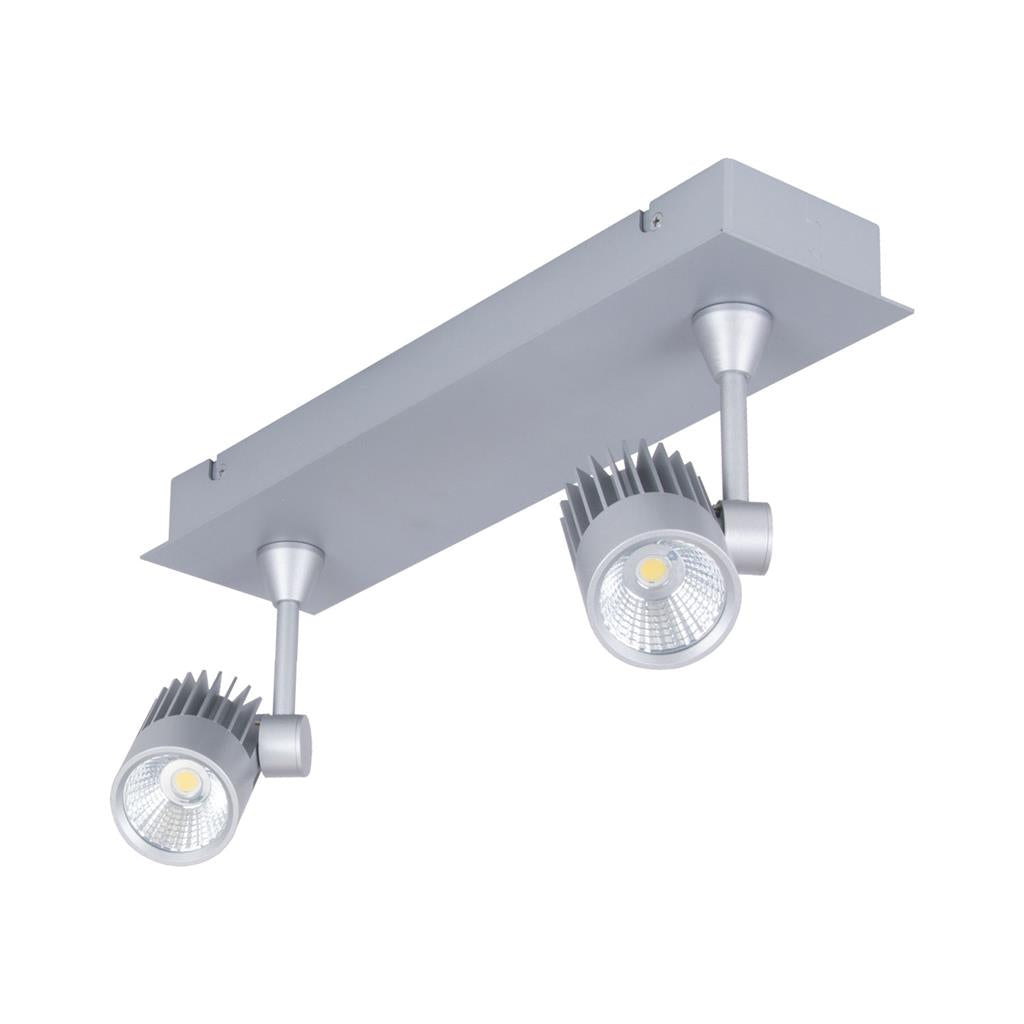 Domus JET-2B 2 x 10W LED Spotlight Bar Silver